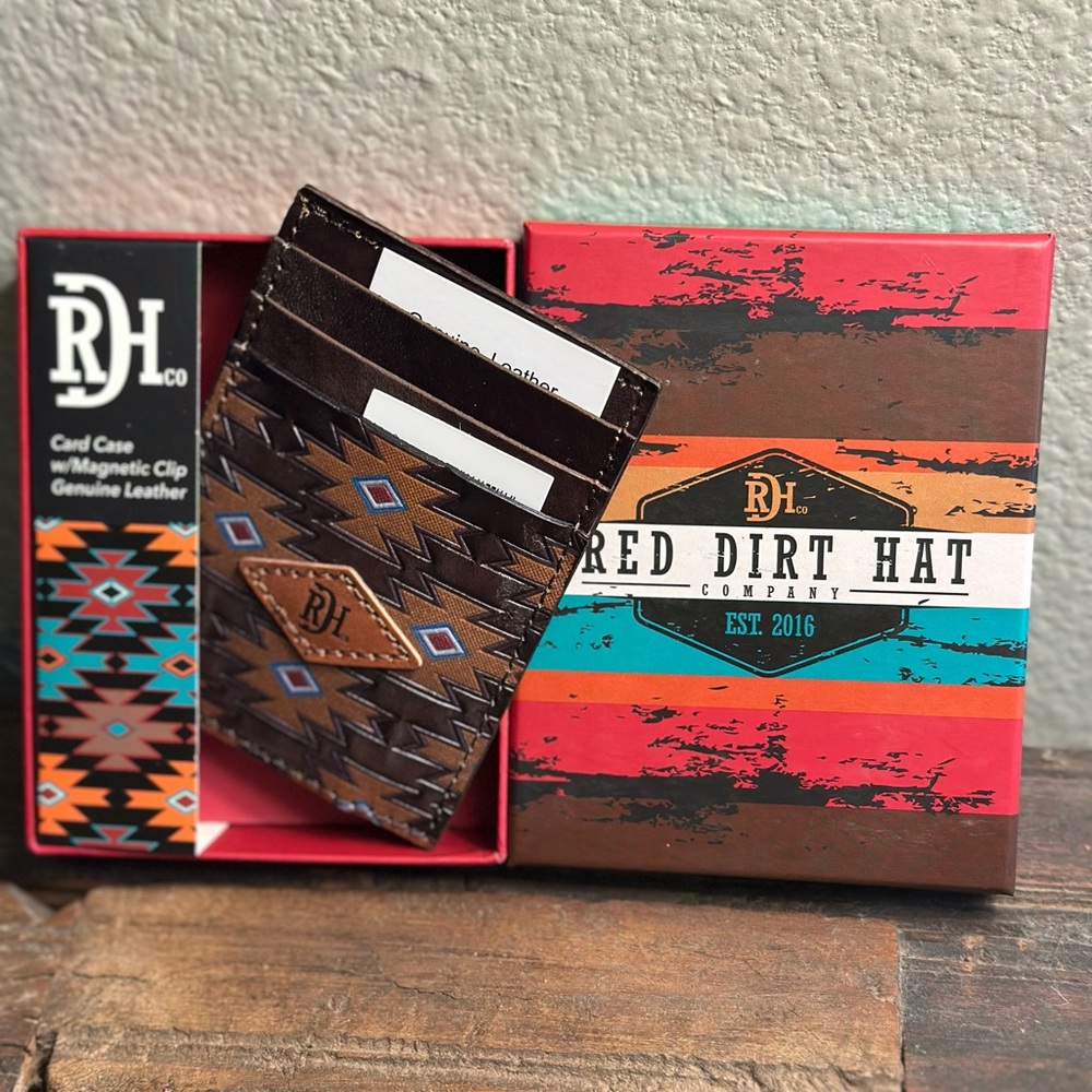 Red Dirt Hat Co Men's Southwest Pattern Card Case with Magnet Clip